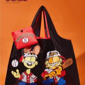 Garfield and Odie Baseball Tote Bag packable in pouch new